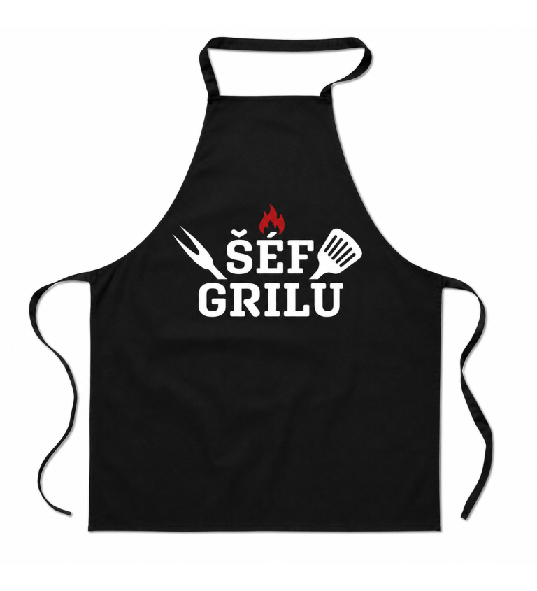 Černá zástěra Šéf grilu
