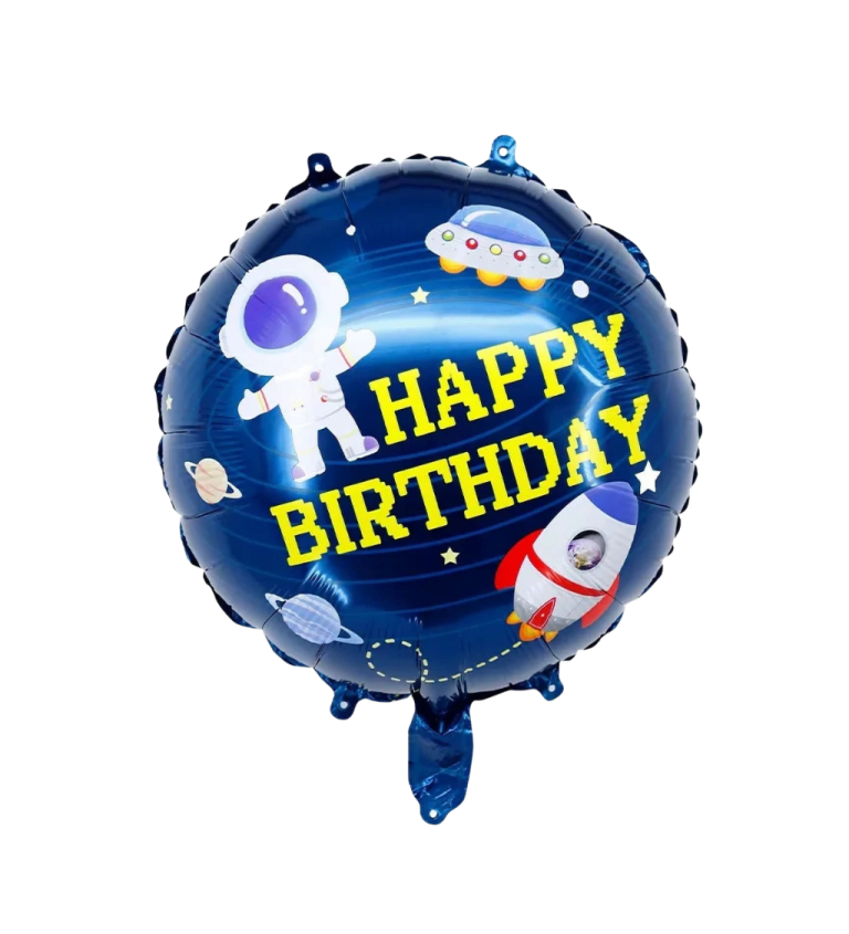 Vesmírný fóliový balónek Happy Birthday 45 cm